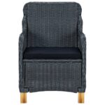 vidaXL 7-dielna záhradná jedálenská súprava tmavosivá – Obrázok 8