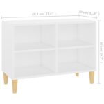 vidaXL TV stolík nohy z masívneho dreva biely 69,5x30x50 cm – Obrázok 6