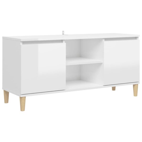 VXL8720286357743_a_en_hd_1.jpg vidaXL TV stolík nohy z masívneho dreva lesklý biely 103,5x35x50 cm – Obrázok 2