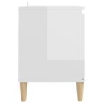 vidaXL TV stolík nohy z masívneho dreva lesklý biely 103,5x35x50 cm – Obrázok 6
