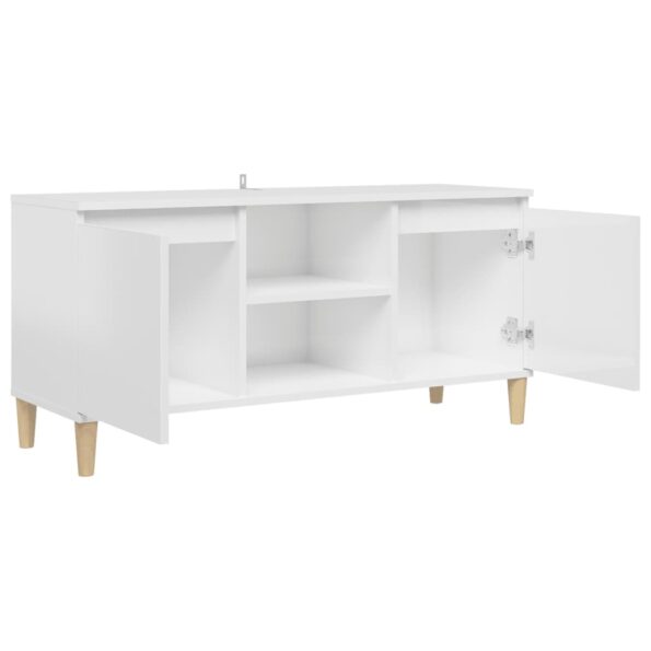 VXL8720286357743_g_en_hd_5.jpg vidaXL TV stolík nohy z masívneho dreva lesklý biely 103,5x35x50 cm – Obrázok 7