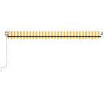 vidaXL Automatická markíza, LED a senzor vetra 500x300 cm, žltá/biela – Obrázok 4