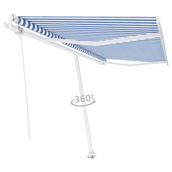 VXL8720286398708_a_en_hd_1.jpg vidaXL Samostatne stojaca automatická markíza 400x300 cm modro-biela – Obrázok 2