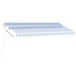 vidaXL Samostatne stojaca automatická markíza 400x300 cm modro-biela – Obrázok 5
