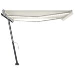 vidaXL Ručne zaťahovacia markíza s LED 400x300 cm krémová – Obrázok 3