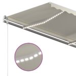 vidaXL Ručne zaťahovacia markíza s LED 400x300 cm krémová – Obrázok 7