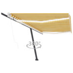 vidaXL Automatická markíza, LED a senzor vetra 500x300 cm, žltá/biela