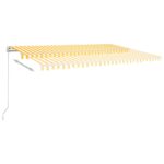 vidaXL Automatická markíza, LED a senzor vetra 500x300 cm, žltá/biela – Obrázok 6