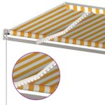 vidaXL Automatická markíza, LED a senzor vetra 500x300 cm, žltá/biela – Obrázok 7