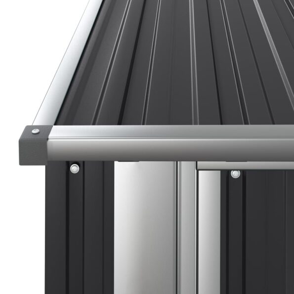 vidaXL Záhradná kôlňa, antracitová 180,5x97x209,5 cm, pozinkovaná oceľ – Obrázok 5