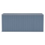 vidaXL Nástenná záhradná kôlňa sivá 118x382x178 cm pozinkovaná oceľ – Obrázok 4