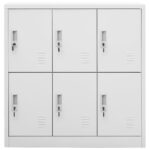 vidaXL Uzamykacia skriňa bledosivá 90x45x92,5 cm oceľová – Obrázok 3