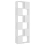 vidaXL Knižnica deliaca stena biela 60x24x186 cm – Obrázok 2