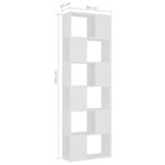 vidaXL Knižnica deliaca stena biela 60x24x186 cm – Obrázok 7