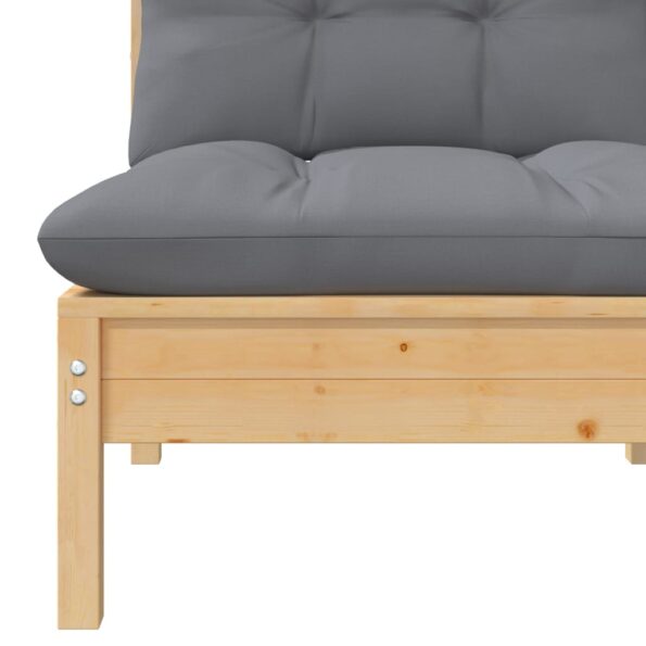vidaXL 2-miestna záhradná pohovka a sivé podložky borovicové drevo – Obrázok 5