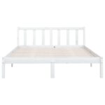 vidaXL Posteľný rám, biely, borovicový masív 135x190cm, 4FT6 dvojlôžko – Obrázok 4