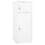 vidaXL Skriňa na sedlo biela 53x53x140 cm oceľová