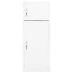 vidaXL Skriňa na sedlo biela 53x53x140 cm oceľová – Obrázok 2