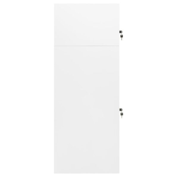 vidaXL Skriňa na sedlo biela 53x53x140 cm oceľová – Obrázok 3