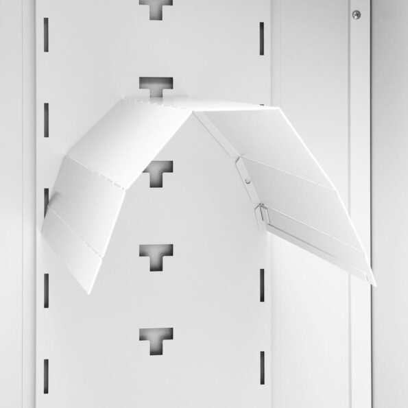 vidaXL Skriňa na sedlo biela 53x53x140 cm oceľová – Obrázok 6