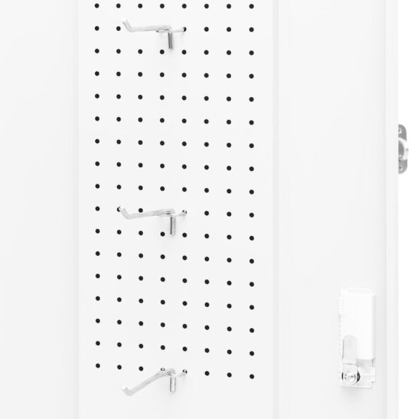 vidaXL Skriňa na sedlo biela 53x53x140 cm oceľová – Obrázok 7