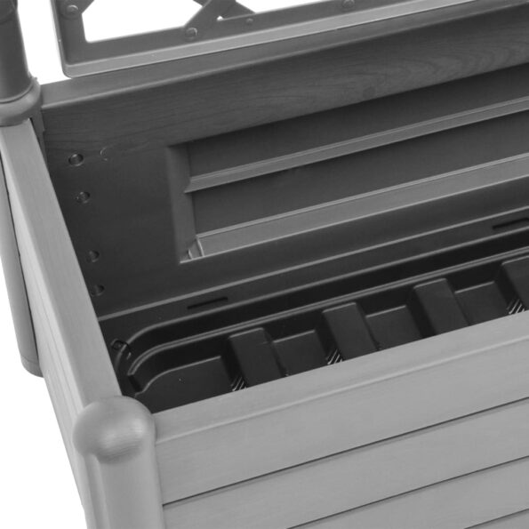 vidaXL Záhradný kvetináč s mriežkou 100x43x142 cm PP kamenný sivý – Obrázok 6