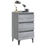 vidaXL Nočný stolík s kovovými nožičkami sivý dub sonoma 40x35x69 cm – Obrázok 4