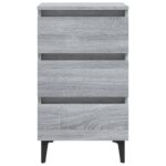 vidaXL Nočný stolík s kovovými nožičkami sivý dub sonoma 40x35x69 cm – Obrázok 5