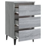 vidaXL Nočný stolík s kovovými nožičkami sivý dub sonoma 40x35x69 cm – Obrázok 7