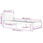 vidaXL Posteľný rám borovicový masív 75x190 cm malé jednolôžko – Obrázok 8