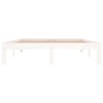 vidaXL Posteľný rám biely masívne drevo 135x190 cm 4FT6 dvojlôžko – Obrázok 4