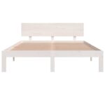 vidaXL Posteľný rám biely borovicový masív 140x190 cm – Obrázok 4