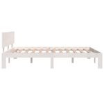 vidaXL Posteľný rám biely borovicový masív 140x190 cm – Obrázok 5