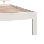 vidaXL Posteľný rám biely borovicový masív 140x190 cm – Obrázok 6