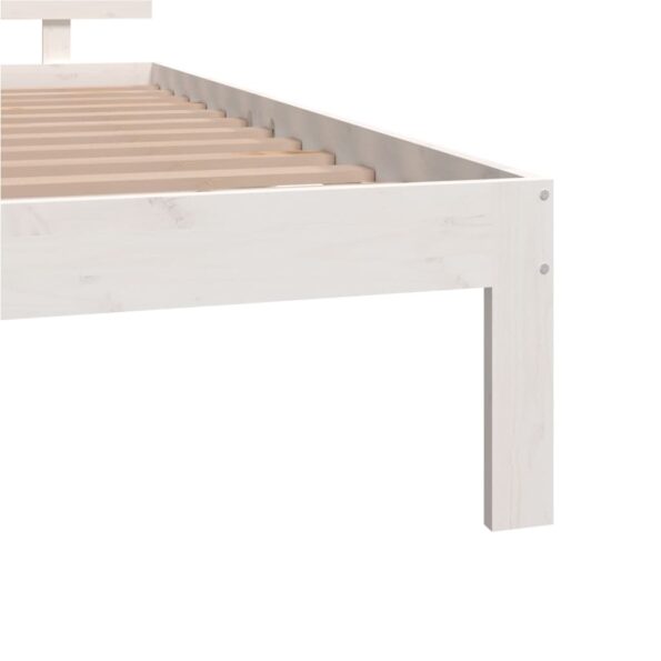 vidaXL Posteľný rám biely borovicový masív 140x190 cm – Obrázok 6