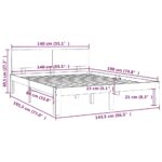 vidaXL Posteľný rám biely borovicový masív 140x190 cm – Obrázok 8