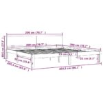 vidaXL Rám postele biely masívna borovica 200x200 cm – Obrázok 8