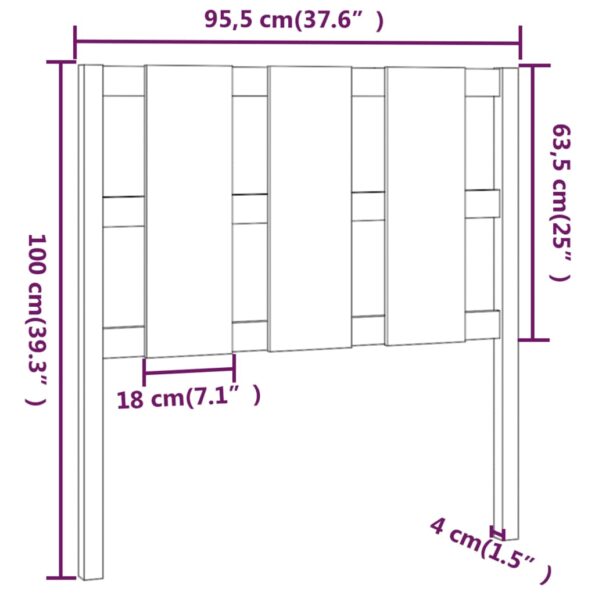 vidaXL Čelo postele biele 95,5x4x100 cm masívna borovica – Obrázok 6