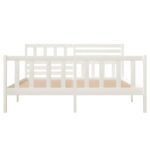 vidaXL Posteľný rám biely masívne drevo 140x190 cm – Obrázok 4
