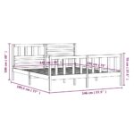 vidaXL Posteľný rám biely masívne drevo 140x190 cm – Obrázok 9