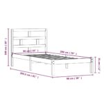 vidaXL Posteľný rám biely borovicový masív 90x200 cm – Obrázok 8