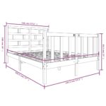 vidaXL Posteľný rám borovicový masív 140x190 cm – Obrázok 9