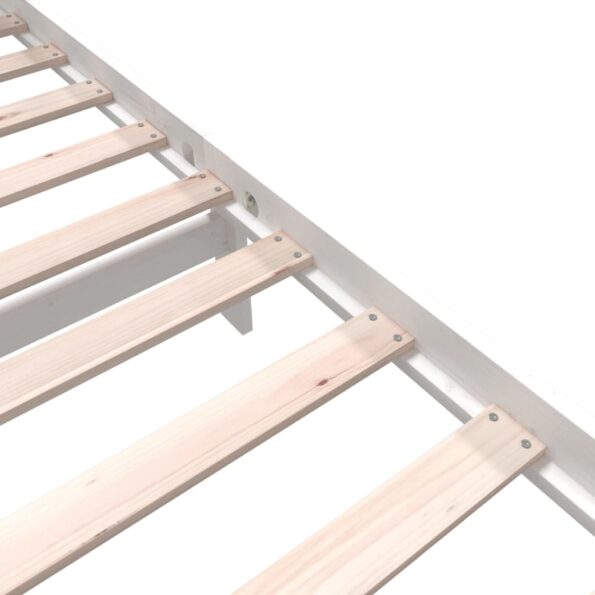 vidaXL Posteľný rám biely masívna borovica 90x200 cm – Obrázok 6