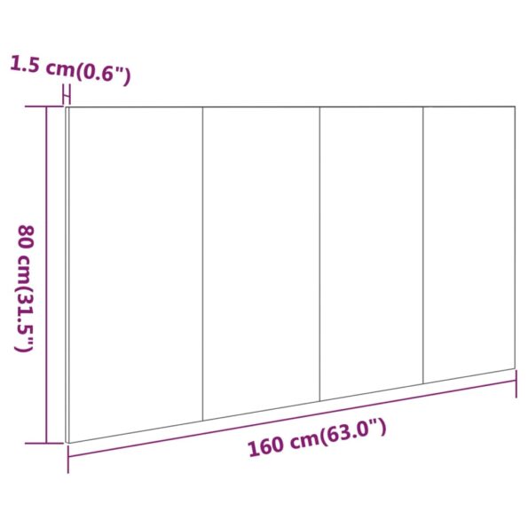 vidaXL Čelo postele dymový dub 160x1,5x80 cm spracované drevo – Obrázok 7