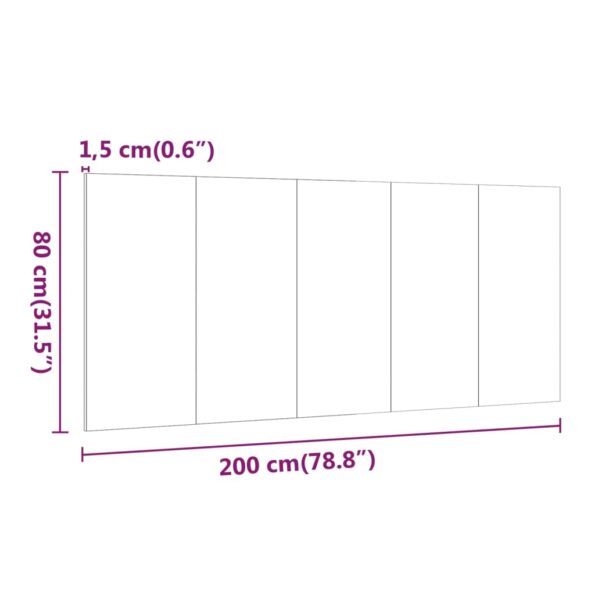 vidaXL Čelo postele lesklé biele 200x1,5x80 cm spracované drevo – Obrázok 7