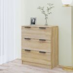 vidaXL Komoda dub sonoma 60x30x70 cm spracované drevo – Obrázok 3
