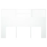 vidaXL Čelo postele so skrinkou biele 160x19x103,5 cm – Obrázok 5