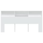 vidaXL Čelo postele so skrinkou biele 200x19x103,5 cm – Obrázok 3