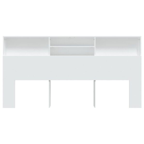 vidaXL Čelo postele so skrinkou biele 200x19x103,5 cm – Obrázok 3