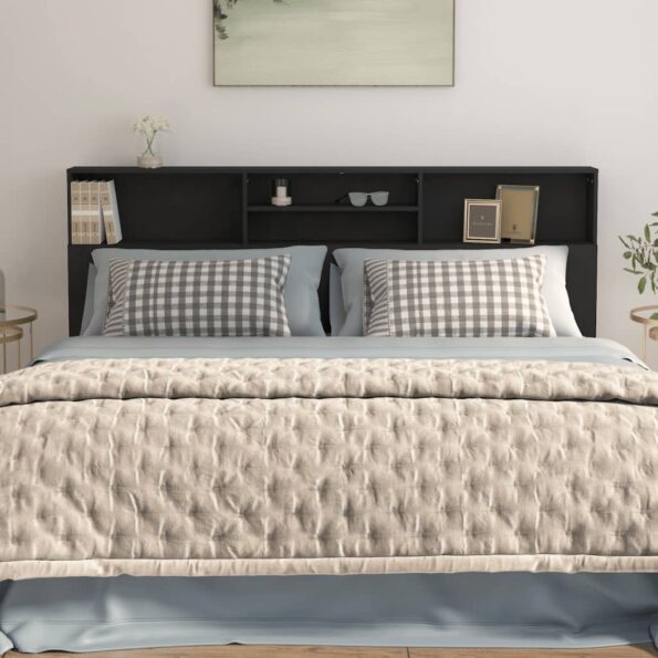 vidaXL Čelo postele so skrinkou čierne 200x19x103,5 cm – Obrázok 5